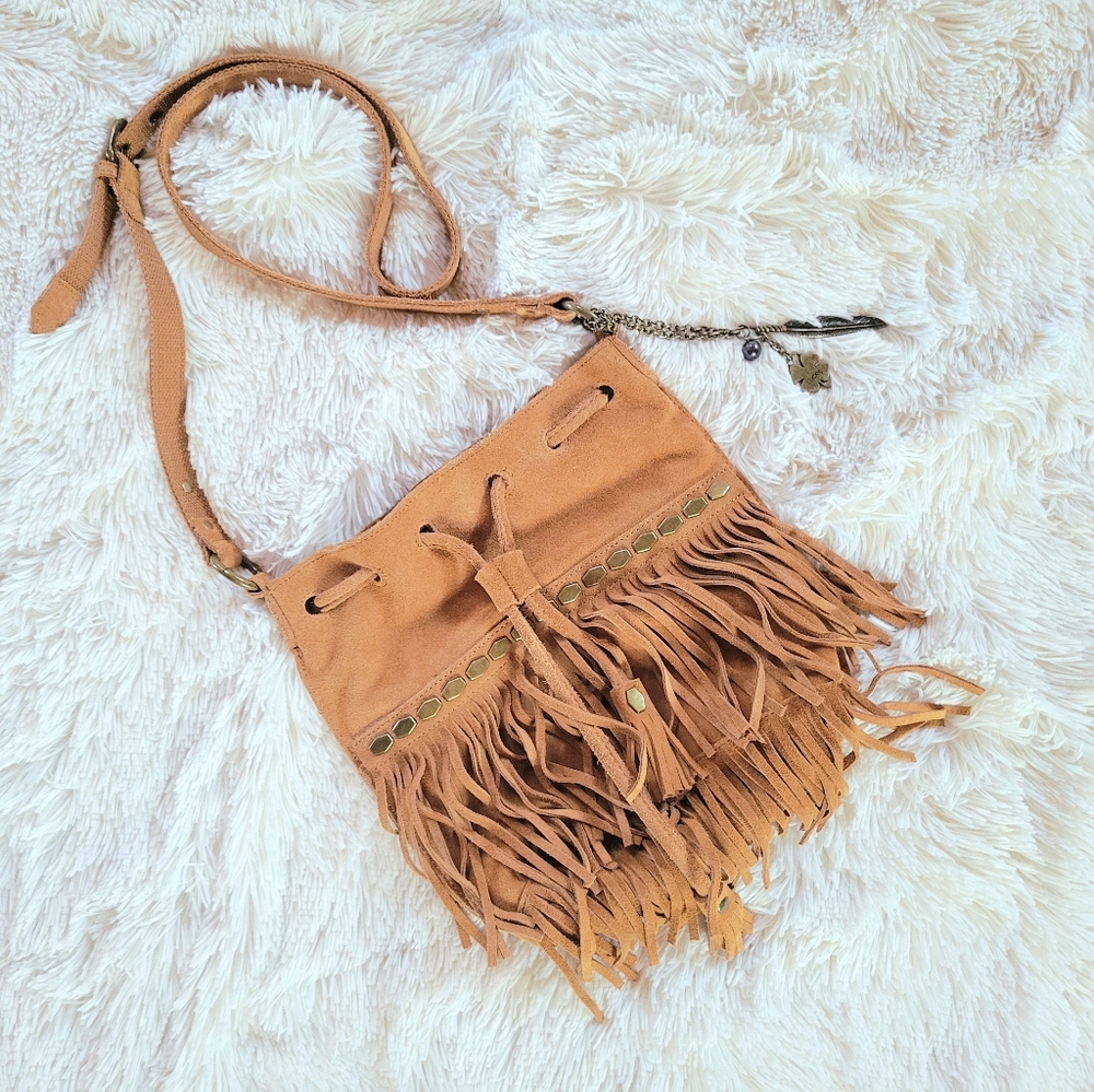 Lucky Brand Suede Nirvana Fringe Bag